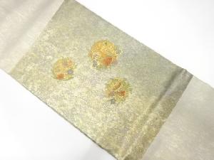 金彩螺鈿　御所車に花丸模様　名古屋帯